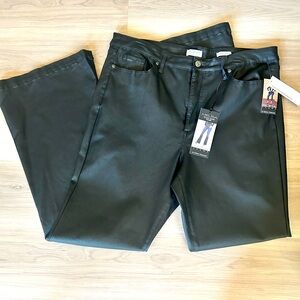 Sofia Vergara Melisa High Flare Black Faux Leather Jeans-Size 18 New High Waist